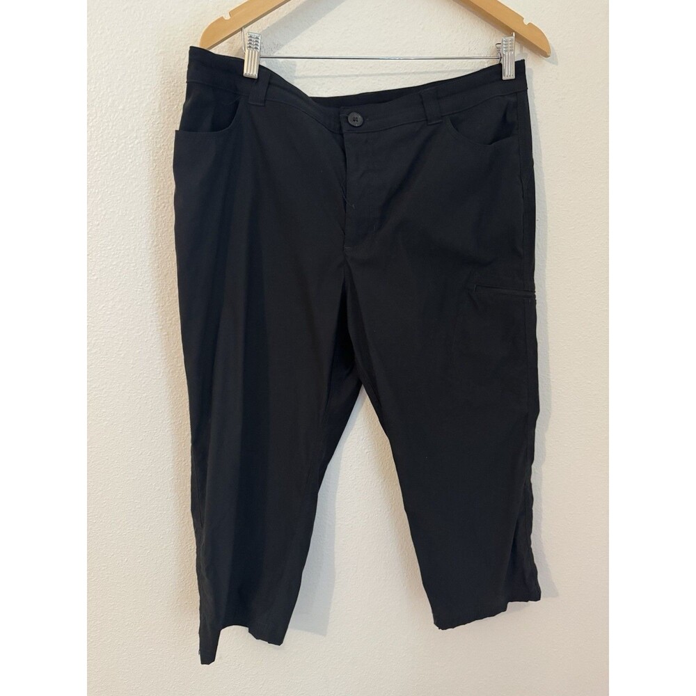 Eddie Bauer Pants Women's Size 14 Black Rainier Capri Hiking Trail Gorpcore EUC